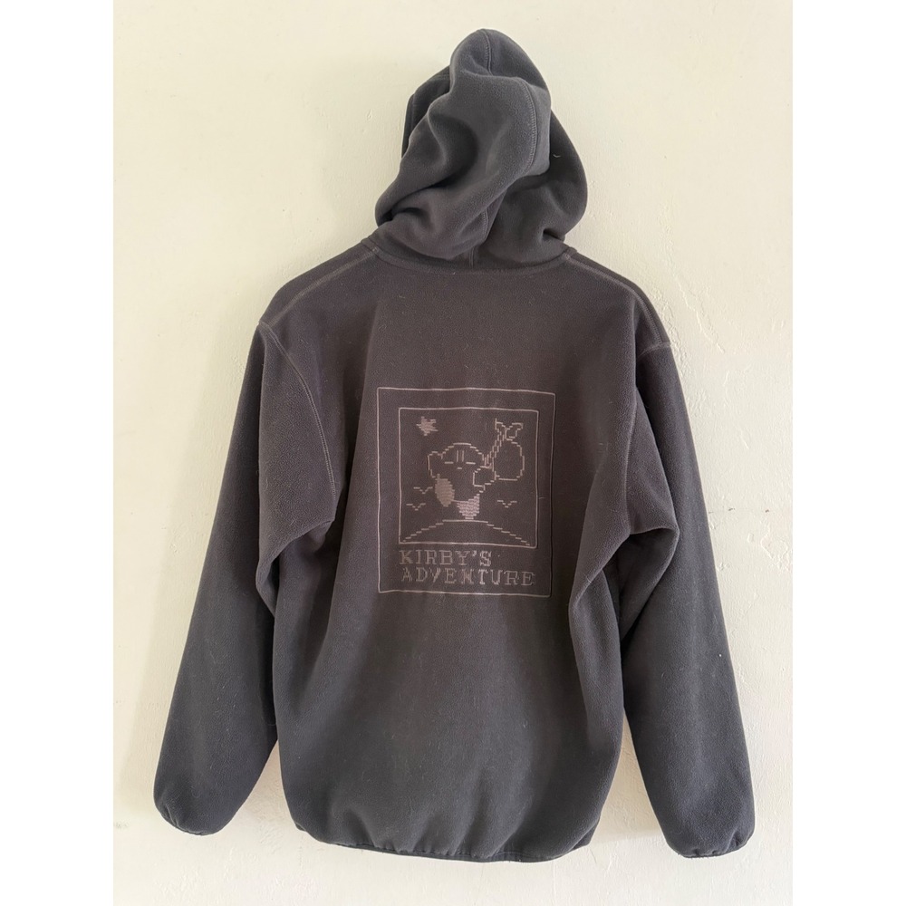 GU Kirby's Adventure‎ 30th Anniversary Fleece Quarter Zip Hoodie Charcoal Small